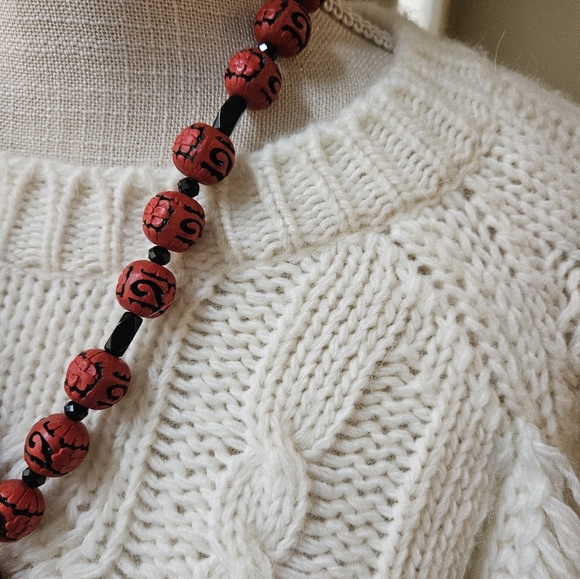 Italian Elsamanda Anthropologie Fringed Front Sweater - Picture 3 of 11